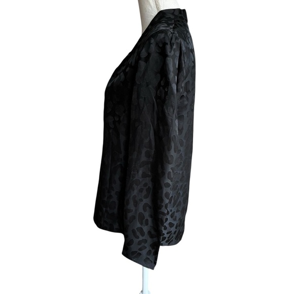 Babaton Black Leopard Power Blouse Silk Viscose Small - Picture 4 of 13